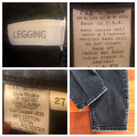 Rag & Bone The Legging Midnight Skinny Jeans - Picture 8 of 8